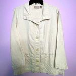 Chico's 100% Linen Jacket Cardigan Breezy Beige Lagenlook Button Collar Large Photo 0