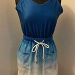 Chic Me 1. Blue & White Ombré Sleeveless Dress Tie Straps Size M Photo 0
