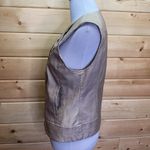 Sanctuary  Faux Leather Zip Up Beige Mel Moto Vest Size Small Photo 3