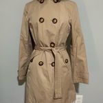 Michael Kors Khaki Trench Coat Belted Jacket Photo 0