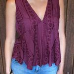 Free People Maroon Top With Tassel Tie In The Back Photo 0