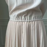 Victoria's Secret Victoria’s Secret Cream Ivory Satin Slip Dress Pleated Skirt Dk Grey Rhinestone Photo 5