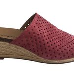 Lucky Brand Sandals Womens 6 Leather Jemya Wedge Jute Perforated Slip On Pink Photo 0