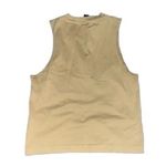 Adidas Womens  Cinch Tank Top Tan Khaki Ribbed Cotton Cropped Tank Top Size XS Photo 1