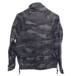 Democracy Womens Camouflage Full Zip Snap Drawstring Jacket Black Gray Small Photo 2