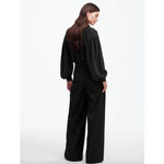 Madewell The Petite Harlow Superwide Leg Trouser Brushed Twill Black US 0 NWT Photo 2