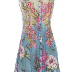 Aratta Silent Journey Dress Embroidered Beaded Semi Sheer Fairy Whimsy Size XL Blue Photo 0