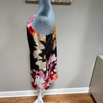 Vintage haven 100% silk bold watercolor asymmetrical midi sheath dress S pockets Pink Photo 2