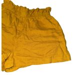 Posse 100% Linen Paperbag Shorts Women's XL Mustard Yellow Lightweight Old Money Photo 2