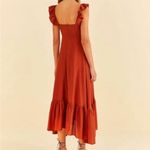 Farm Rio  XL Ruffle Strap Maxi Dress in Cinnamon Orange/Brown Photo 1