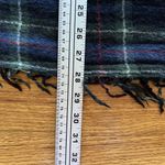 Ralph Lauren Denim Supply XL Plaid Scarf Fringe Wool Green Blue Check 64" x 56" Photo 5