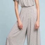 Drew Maeve Jumpsuit Womens Medium Black White Jamie One Shoulder Wide Leg Anthro Photo 0