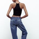 ZARA Black Seamless Jewel Halter Crop Top Sz XS Photo 8