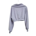 BDG Urban Outfitters Quarter Zip Cropped Sweatshirt Lilac Faux Fur Size Large Photo 1