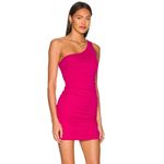 L Space x Revolve Dress Womens X Small Pink Alana One Shoulder Ruched Mini Size XS Photo 3