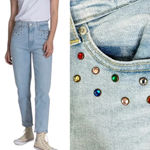 Levi's Levi’s Y2K Jewel Studded High Waisted Mom Jeans Light Wash Denim Size 24 Photo 1