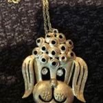 Unique Vintage Vintage Antique Gold Dog Necklace Photo 2