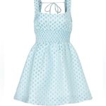 Hill House Cher Snowflake Light Blue Brocade Mini Dress Size Large Photo 2