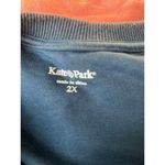 Kate Park Navy Embroidered Sweatshirt Size 2X Photo 5