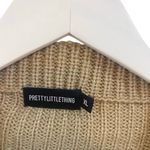 Pretty Little Thing  XL dohlman sleeve 2 tone over sized knit sweater tan Photo 1