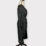 ASTR The Label Terese Midi Dress Women's Small Black Floral Burnout Tie Waist Photo 5