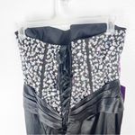 Grace Karin  Black Beaded Strapless Back Lace Corset Split Mermaid Hem Dress 16 Photo 8