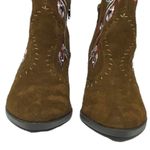NWOT ~ CARLOS SANTANA Embroidered Suede LEATHER Cowboy Boots Booties ~ Women's 8 Brown Photo 3