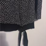 Talbots  Black & White Polka Dot Side-tie Waist Long Sleeve Sweater Photo 2