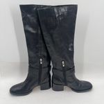 via spiga  Garnett Boots Size 6.5 Black Zipper Buckle Tall Leather Heeled Western Photo 1