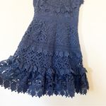 Sea NY Abby Puff Sleeve Lace Dress Navy Blue Size 00 Photo 10