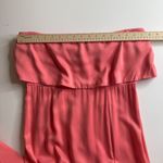 Lovers + Friends NWT  Anzen Gown Sz Large Coral Pink Strapless Maxi Slit‎ Wedding Photo 8