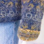 Cambridge Dry Goods vintage 100% wool fair isle cardigan sweater, M Blue Size M Photo 7