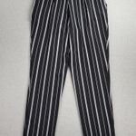 Nine.Eight Womens Pant Size 6 Black White Striped Belted Cropped Career Business Photo 3