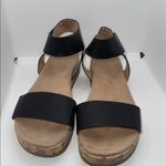 Soul Naturalizer Ankle Strap Platform Sandals Black Vegan Leather Women’s 9.5 Tan Photo 3