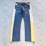 Levi's LEVI’S Premium Moto Color Block Crop Raw Edge Button Fly Jeans Sz 27/28🧡 Photo 3