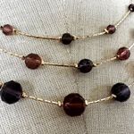 Avon brown and purple beaded triple strand necklace Gold Photo 1