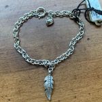 Juicy Couture Pam Gela Silver Feather Dangling Charm Bracelet Photo 0