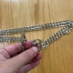 Women's Double Chain Belt Silver 40” Heart Charm Swag Boho Dress Casual Ladies Photo 3