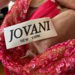 Jovani  Hot Pink Sequin Halter Evening Gown Formal Size 12 Leg Slit Sexy Prom Photo 4