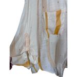 Harvé Benard Harve Benard White‎ Orange Striped Gold Geo Tie Hem Long Sleeve Blouse Size 3X Photo 2