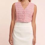 English Factory  Womens Pink Cropped Tweed Vest Size XS Photo 1