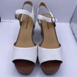 Lucky Brand zashti platform wedge sandals women Size 9 white/brown- New Photo 5