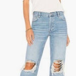 We The Free Free People Maggie Light Wash Relaxed Straight Jeans 27 Distressed Photo 0