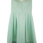 ERIN FETHERSTON LIGHT GREEN BROCADE COTTON STRAPLESS LINED DRESS 6 Photo 1