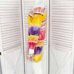 Joyous & Free Floral Damask Colorblock Tunic Dress Small Off Shoulder Smocked Yellow Photo 2