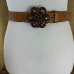 Vintage Womens Tan Full Grain Leather Trouser Belt Size 32 Photo 13