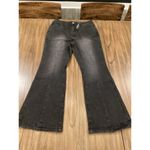 Allegra K  retro Flared Stretch High Rise Dark Wash black Denim Jeans Large NWT Photo 1