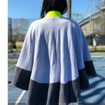 Handmade Grey Cape Colorblocking with Neon Trim | Snap Closure and Pocket Poncho Photo 8