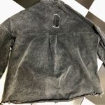 Distressed Denim Faded Black Jean Jacket Denim Button Front Raw Hem Oversized L Size L Photo 6