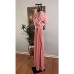 Boohoo  Occasion Maxi Dress Womens 12 Pink Chiffon Puff Sleeve Pleated Back Zip Photo 3